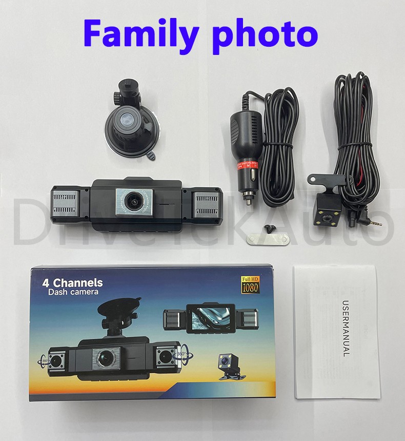 360 Full HD 1080P 4 Way Car Dash Cam Front Left Right Rear 360 View Recorder