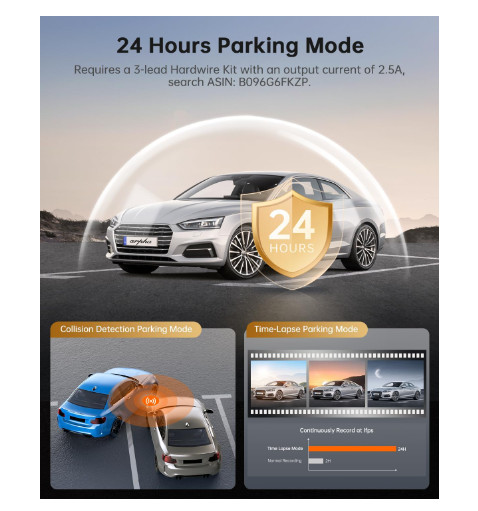 E21 WiFi Streaming/Recording Video Mirror Dash Cam Touch Screen Front/Rear