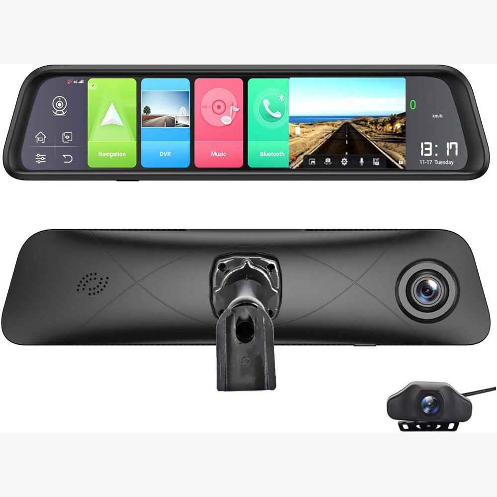 Car DVR Android ADAS Remote Monitor Rear view mirror with DVR camera Dual lens