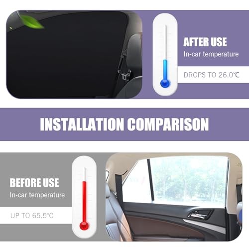 4 PCS Car Full Blackout Design Side Window Sun Visor, 24.41″ x 18.9″ x 12.99″