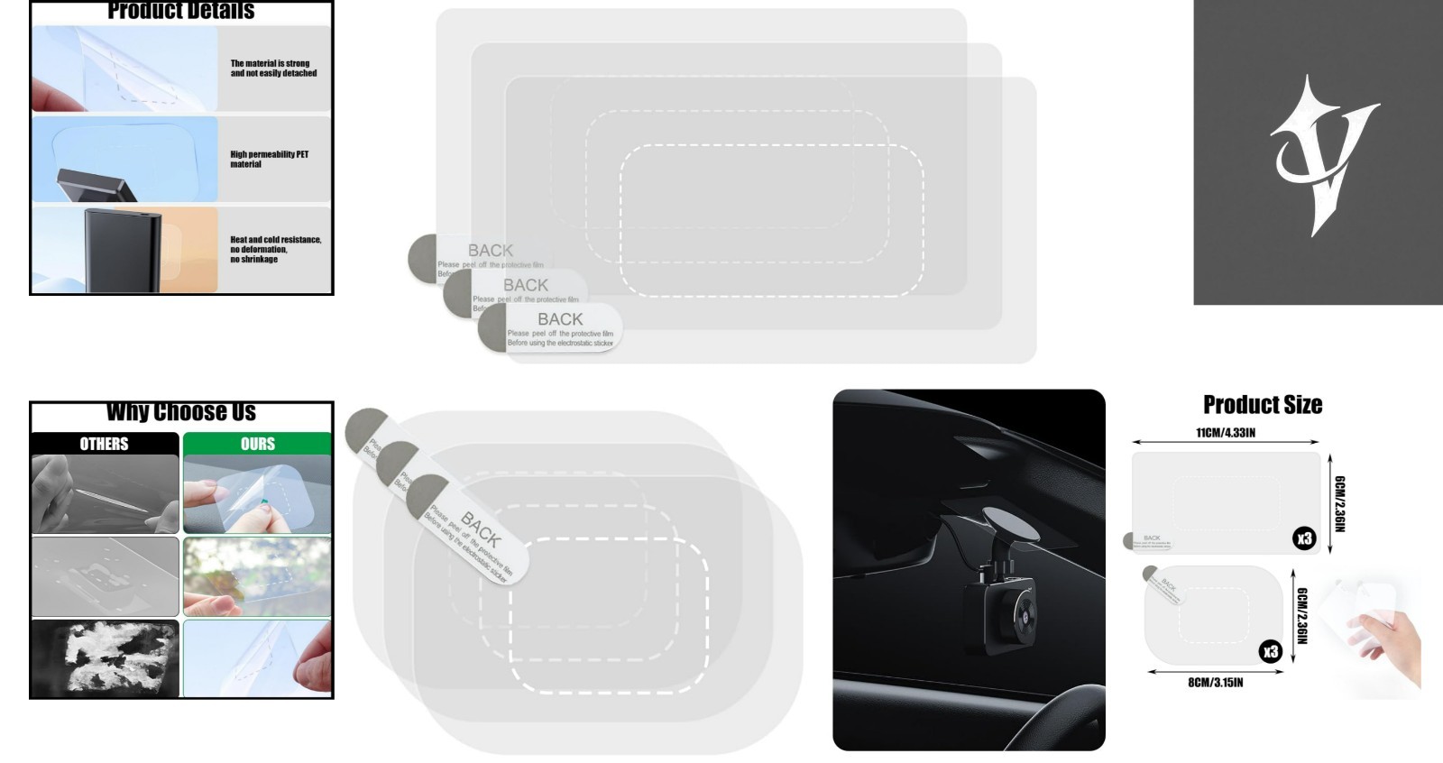 Dash Cam Windshield Sticker Kit – Protect & Position Your Camera