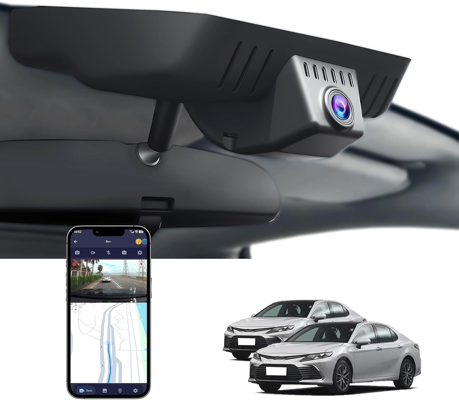 Dash Cam for Toyota Camry 2021–2024 (Gen8/XV70) WiFi App Control Loop Recording