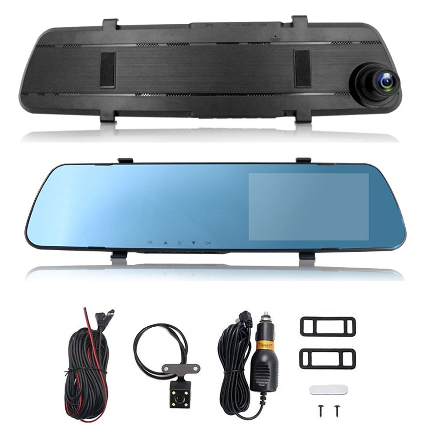 1080P Rearview Mirror Car DVR Dual Dash Cameras Front&Rear Video Recorder Motion