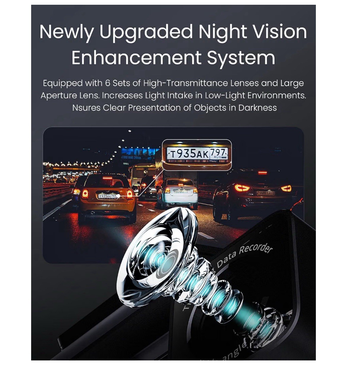 COOLCRAZY 4K Dash Cam Front, Built-in WiFi GPS, 3.2″ IPS Screen
