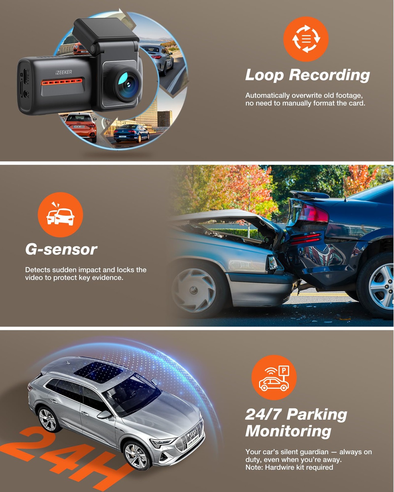 4K Dash Cam Front and Rear, WiFi 6 Dash Camera for Cars, 4K+1080P Dual Dash C…