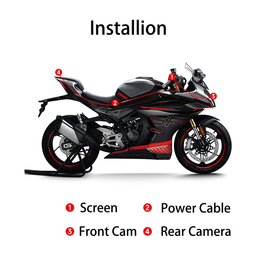 7” Motorcycle Navigation Wireless CarPlay Android Auto Dual Bluetooth / Camera