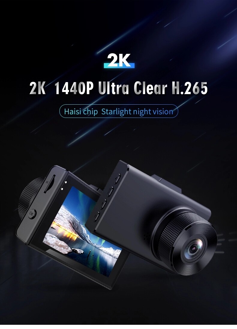Full HD 2K Car DVR Screen Video Recorder Screen with Good Night G Sensor