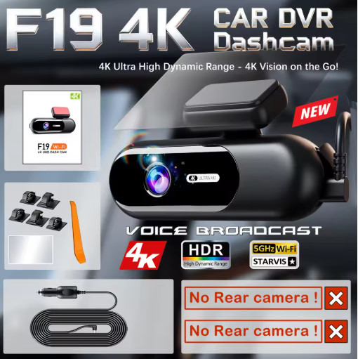 4K Dash Cam Front Rear Car Camera HDR Night Vision WiFi 24H Parking Mode