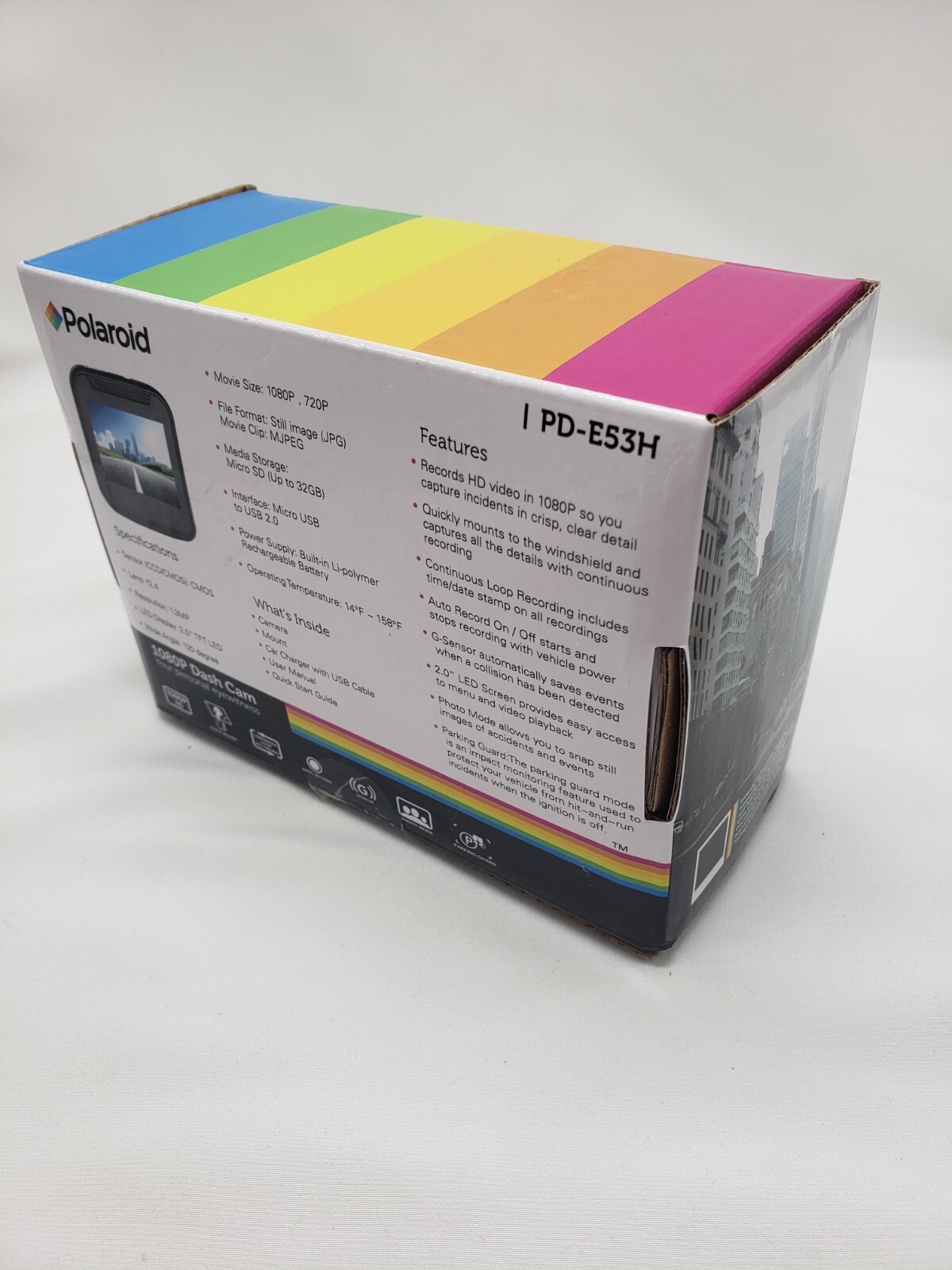 Polaroid 1080p HD Dash Cam PD-E53H Black