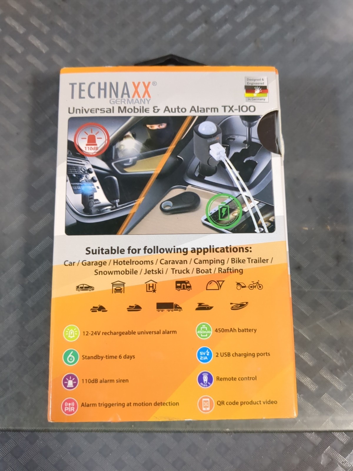 Technaxx Mobile & Car Auto Alarm TX-100 Universal New #75