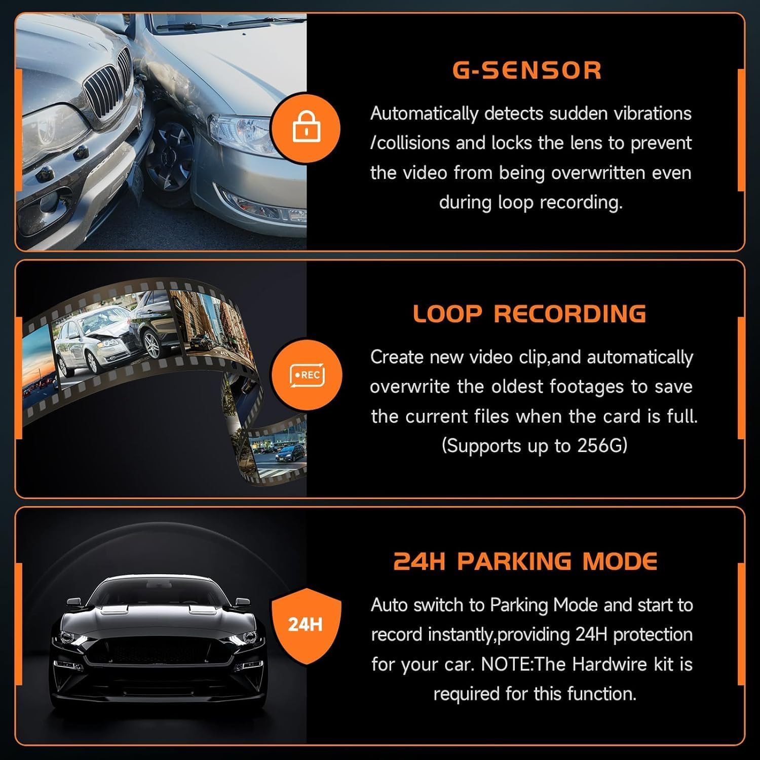 Dash Cam 2.5K Dash Camera for Cars, V200 Wifi Dash Cam Front, Wireless Dashcam w
