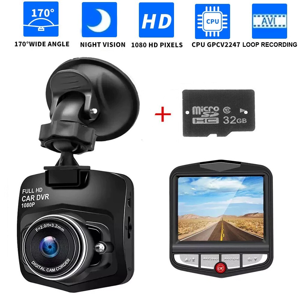 2.4” Full HD 1080P Dash Cam Car DVR Front or Rear Camera Night Vision G-sensor