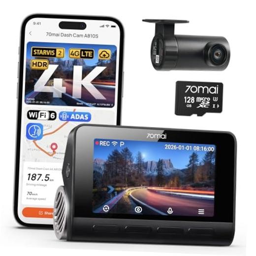 4K Dash Cam Front and Rear, 4K+1080P Dual STARVIS 2 Car Dash Camera for Cars,