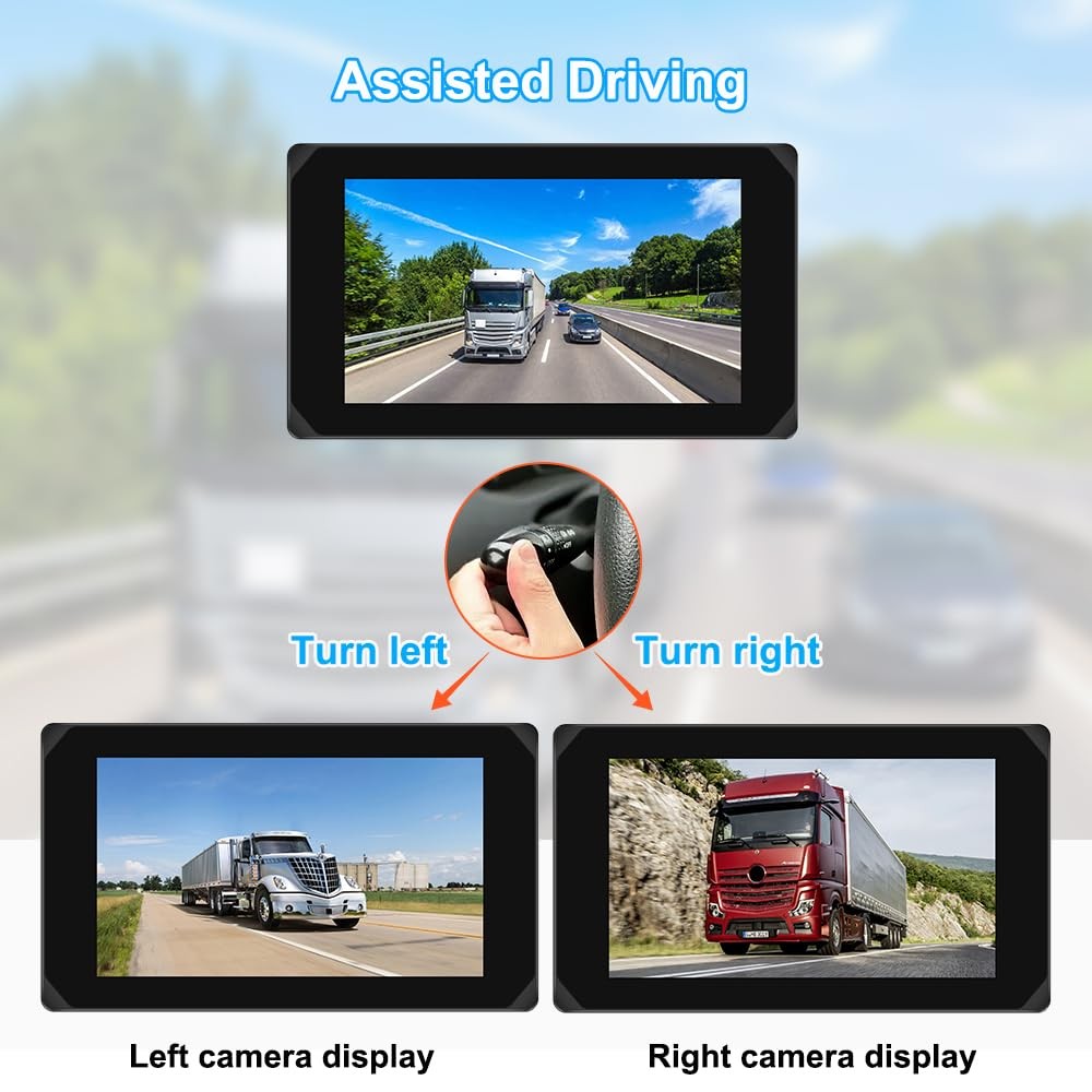 VSYSTO 3CH WiFi Truck Dash Camera, Parking Monitoring, Wireless CarPlay and A…