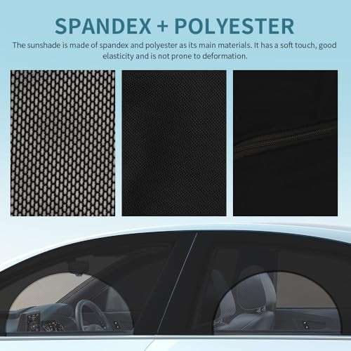 4PCS 2026 Zipper Car Window Shades for Side Window—Breathable Mesh