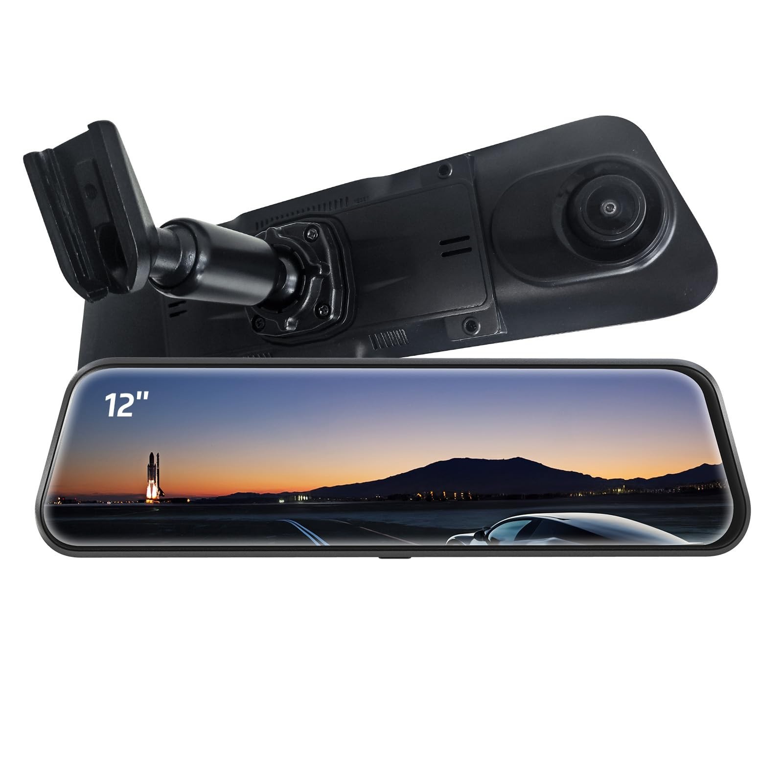 12″ Mirror Dash Cam Mount Bracket for S12/S12 Pro/P12 Pro – Rear View Camera Hol