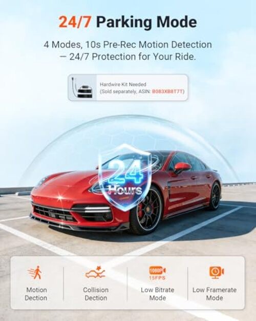 New N4S 3 Channel Dash Cam, STARVIS 2 Night Vision, Front Rear Inside Dashcam