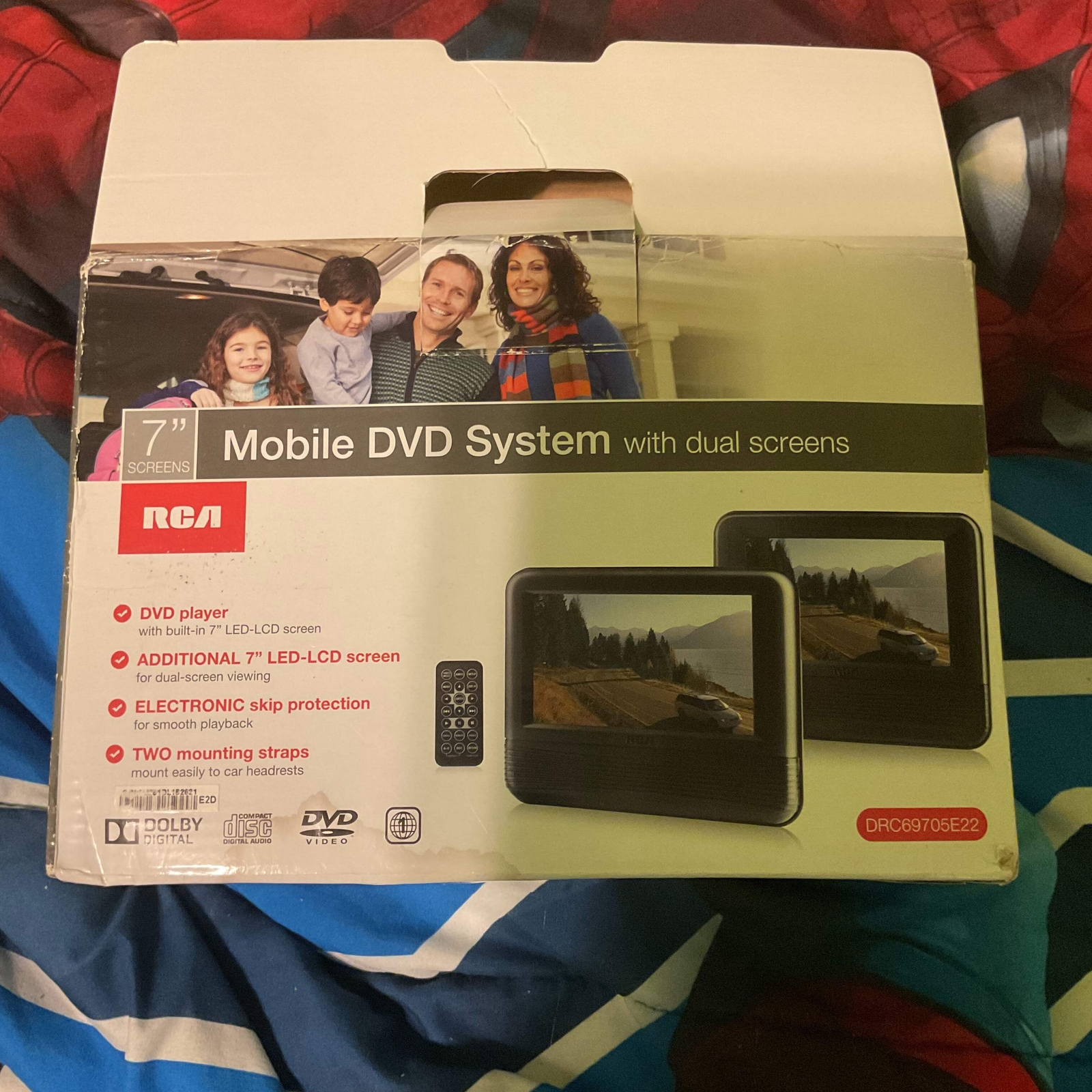 RCA 7″ Mobile Dual Screen DVD System – Car Headrest Entertainment Set NO REMOTE
