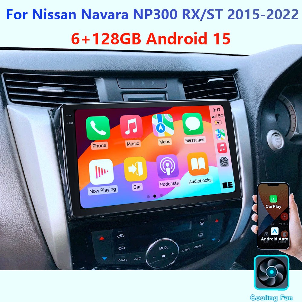 6+128GB For Nissan Navara NP300 RX/STWireless CarPlay/Android Auto Car Radio GPS