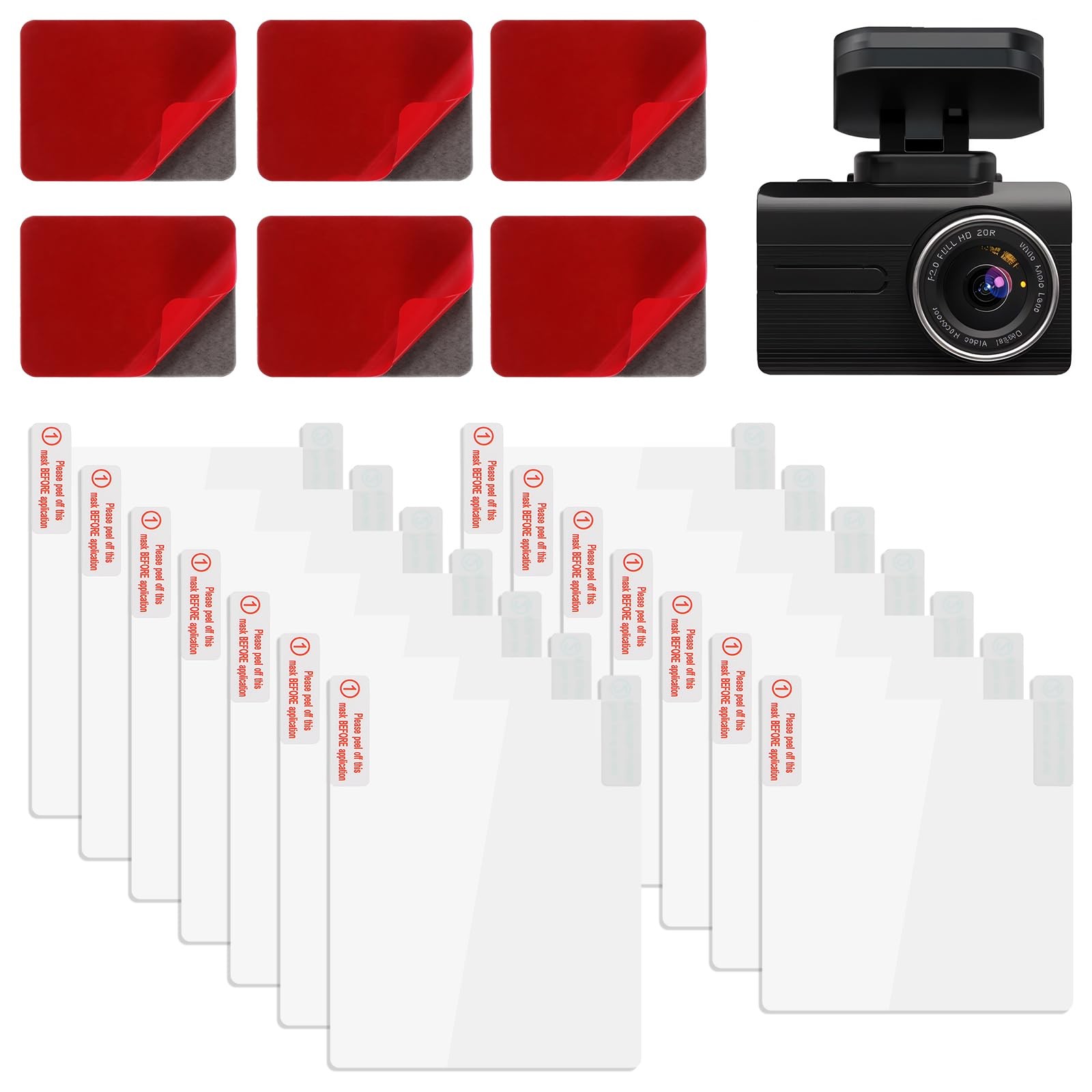 Heclia Electrostatic Sticker Mounting Dash Cam 20 PCS Double-Sided Adhesive…