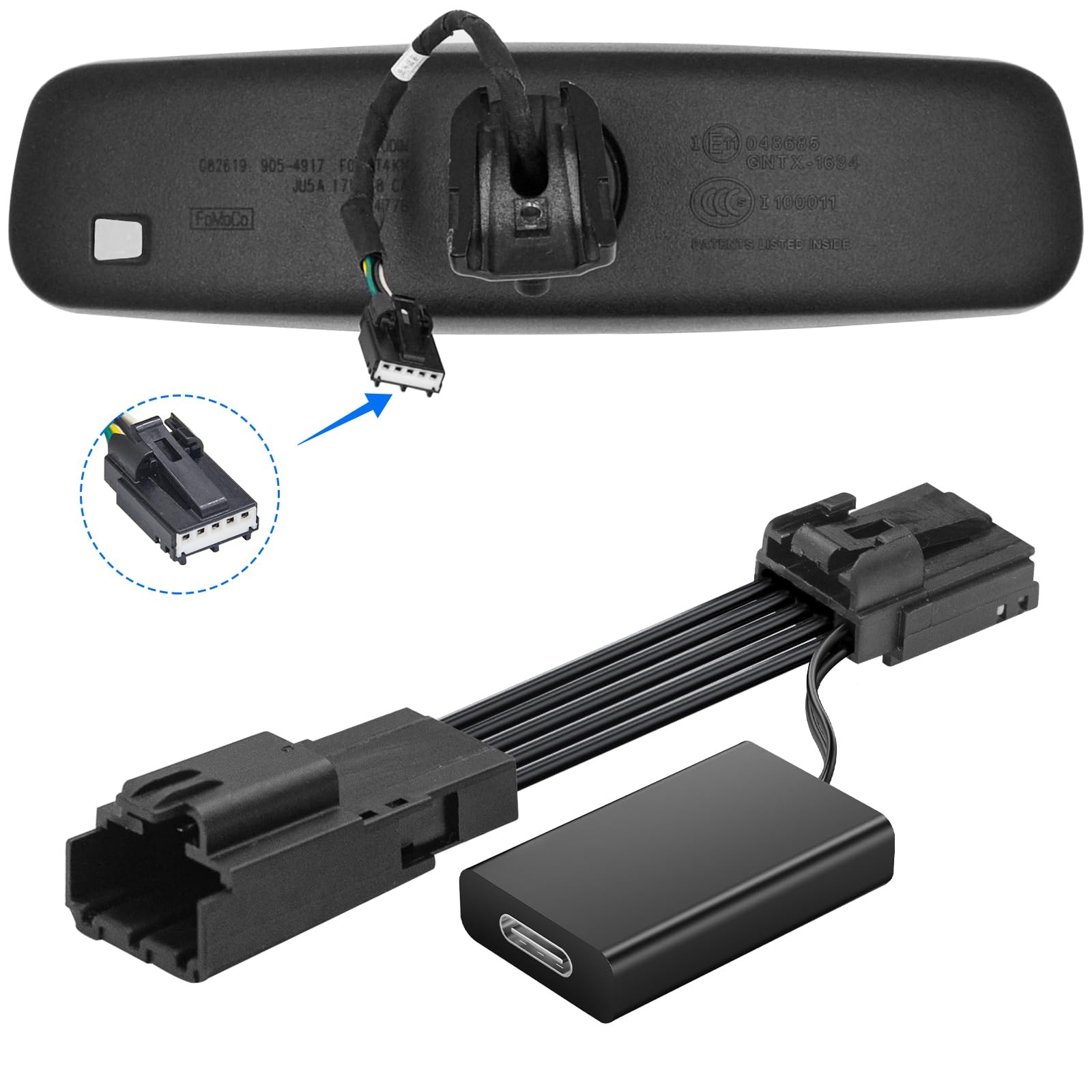 mangoal Dashcam Power Adapter Custom for Ford 5 Pin (Model B) for Mustang Mac…
