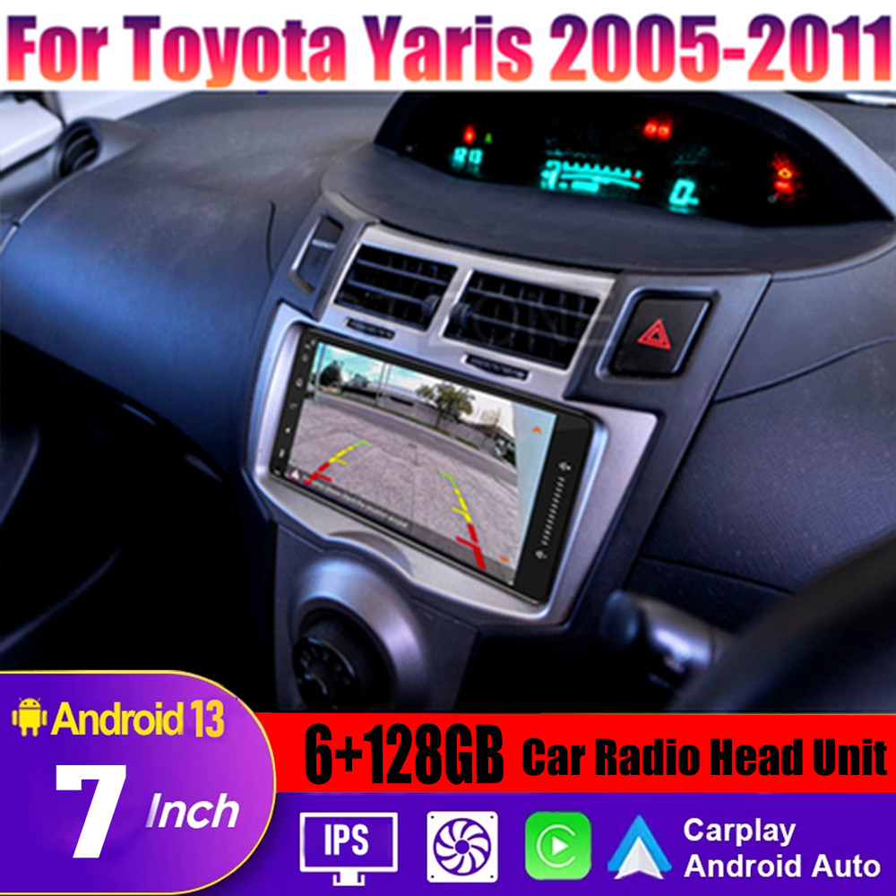 Wireless CarPlay Android Auto Kit Head Unit Car Radio For Toyota Yaris 2005-2011