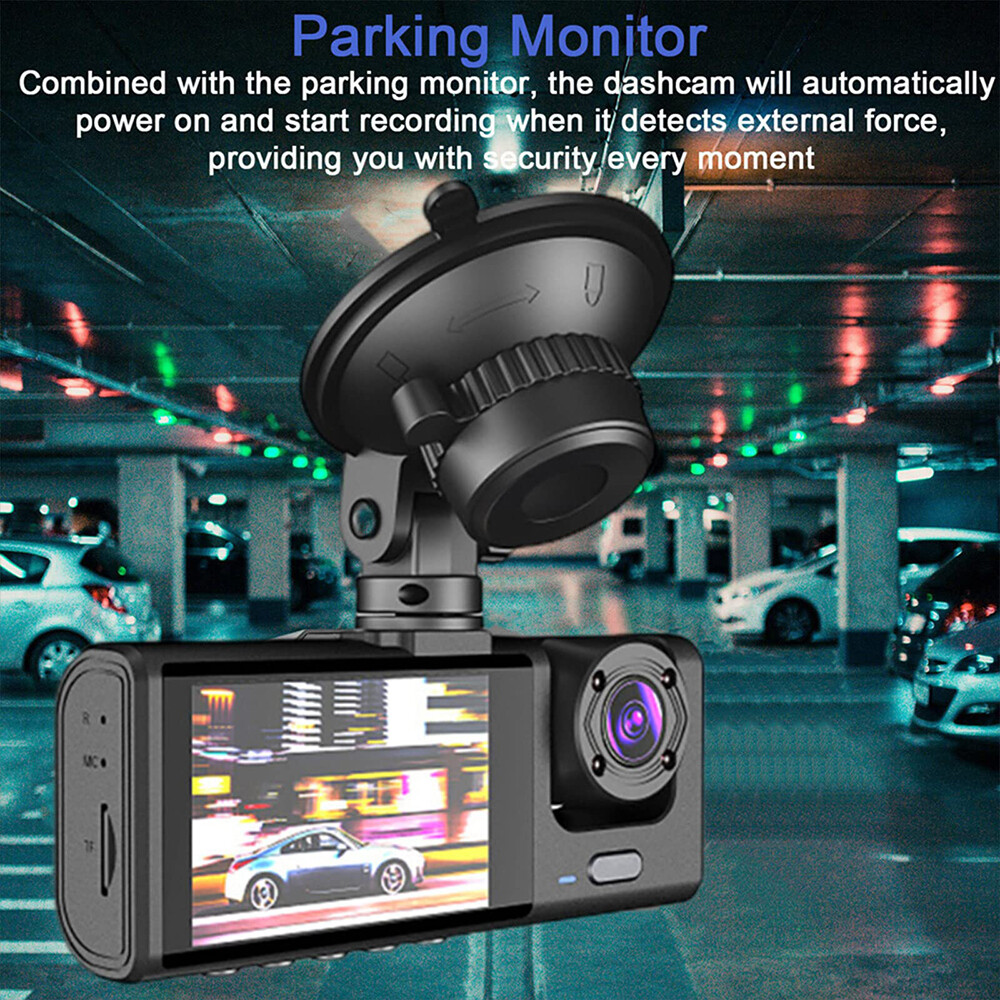 FHD 1080P Car 3 Lens Dash Cam Front/Rear/Inside Video Recorder Camera G-sensor