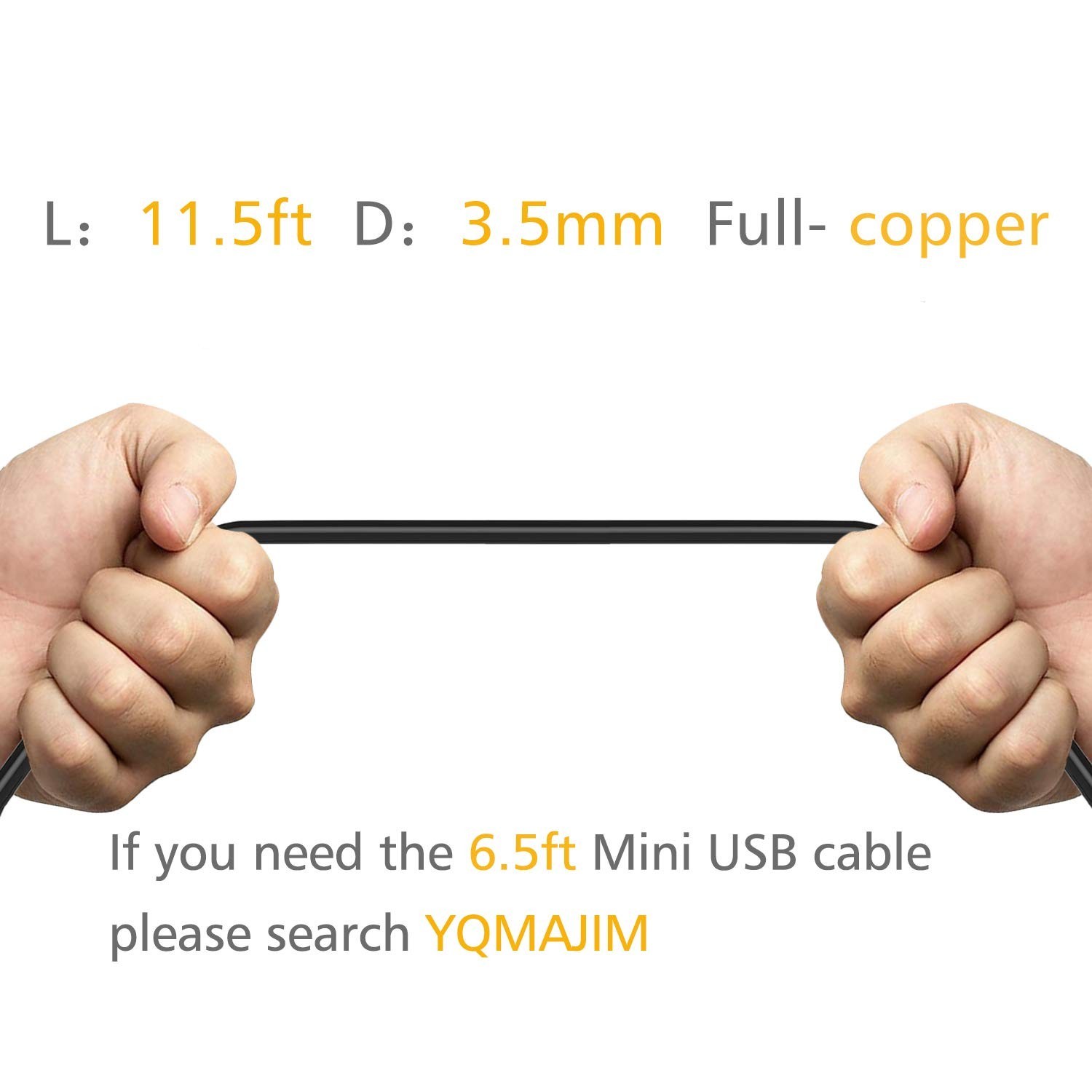 Durable 11.5ft Mini USB Power Adapter for In-Car Dash Cams & Garmin GPS