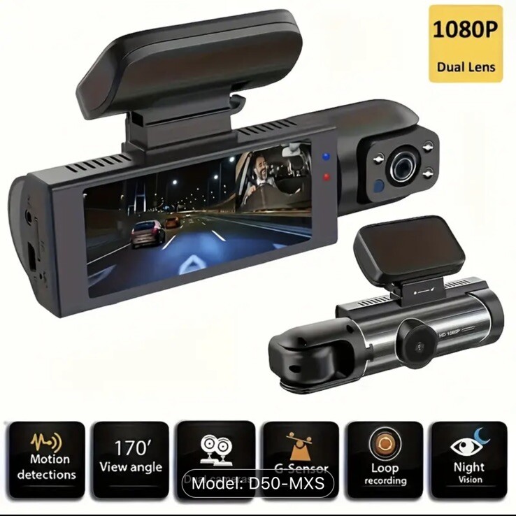 Dual Dash Cam Infrared Night Vision
