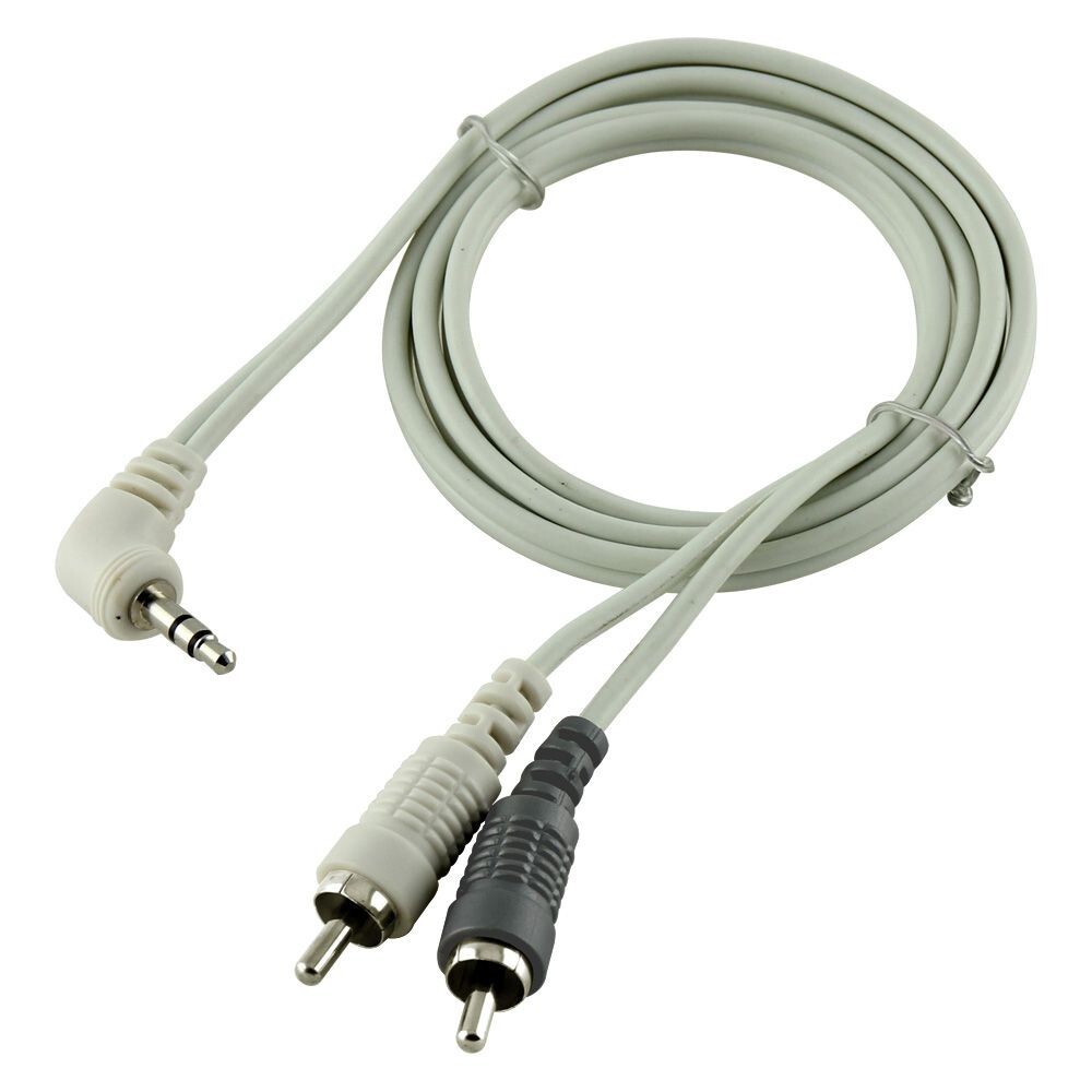 3.5mm to RCA Cable White Soft PVC Home Car Marine Office Computer