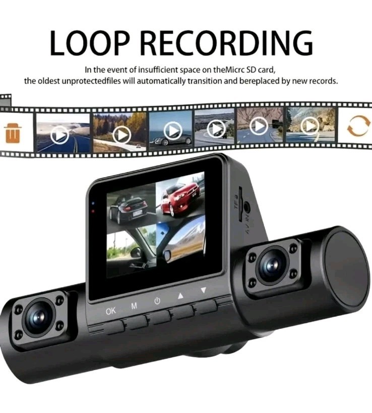4 CAMERAS Car Dash Cam Night Vision QUAD SCREEN VIEW Front Rear Left & Right NEW