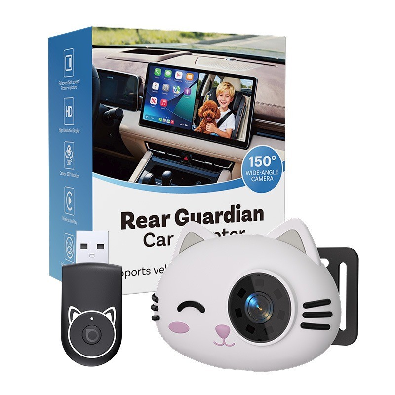Baby Car Monitor Camera Wireless for CarPlay, HD Night Vision 150° Wide Angle