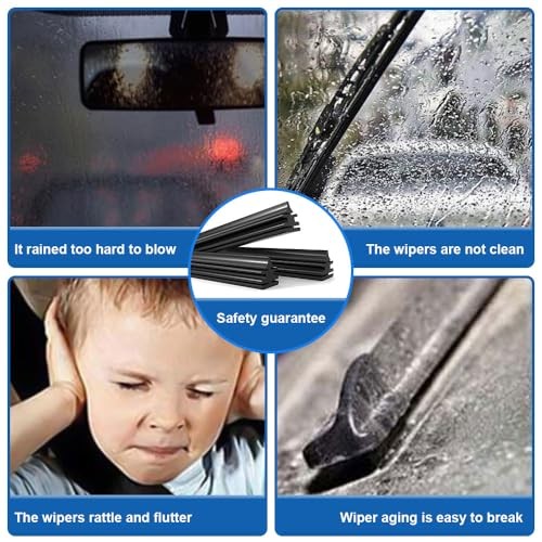 4PCS Wiper Blade Refill, Universal Car Accessories, 26″ Adjustable Size 32Inch