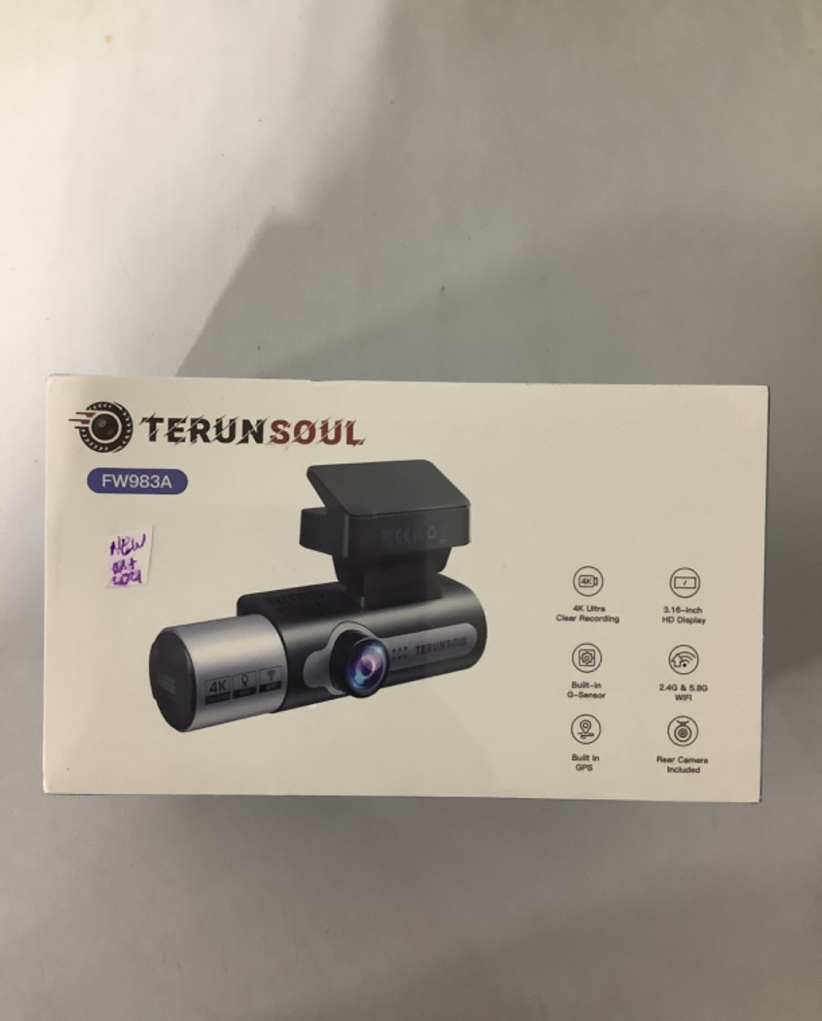 TERUNSOUL 4K Dash Camera Front Rear Cabin GPS WiFi