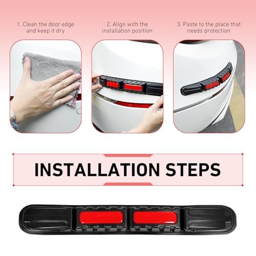 Car Bumper Guard Strips, Reflective Anti-collision Trim for Front & 2 PCS Red