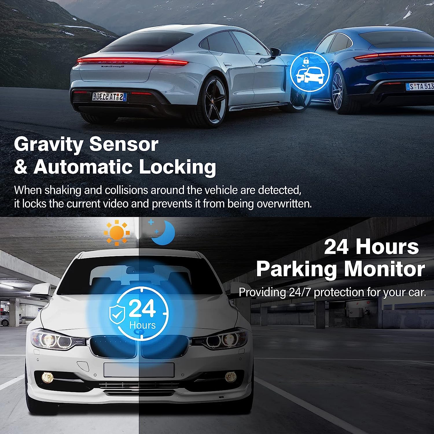 DUAL Car Video Recorder Camera Night Vision Dash Cam G-Sensor WDR DashCam 64GB