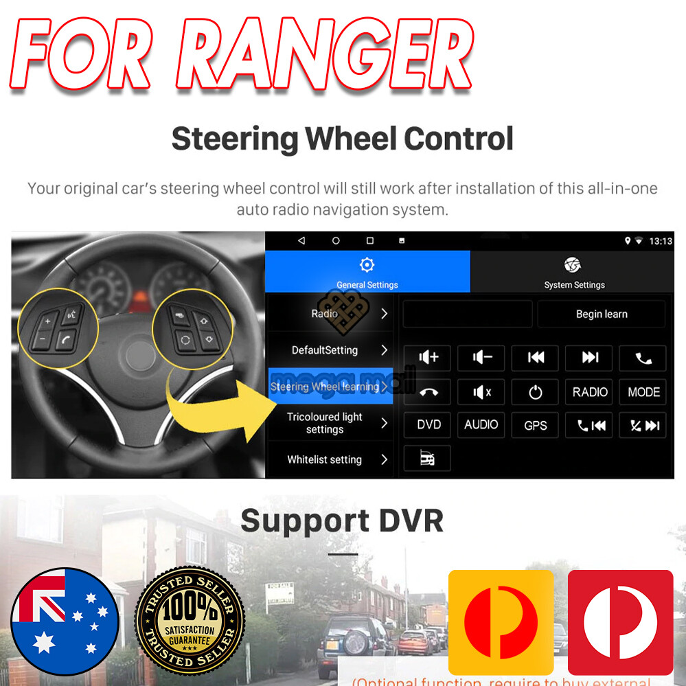 Car DVD GPS Head Unit Navigation For Ford Ranger PX 2012 – 2015 PX XL XLS XLT 8″