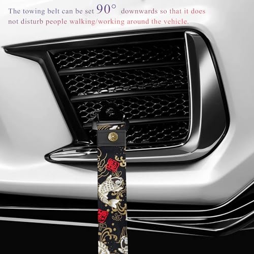 Racing Tow Strap, Car Modification JDM Sports Bumper Decorative Fishes Black