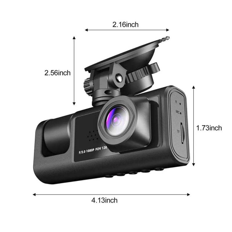 HD 1080P Car Dual Lens Dash Cam Front/Rear/Inside Video Recorder Camera G-sensor
