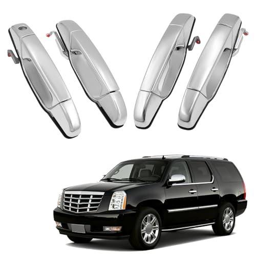 Front Rear Driver & Passenger Exterior Door Handles Compatible with Chrome