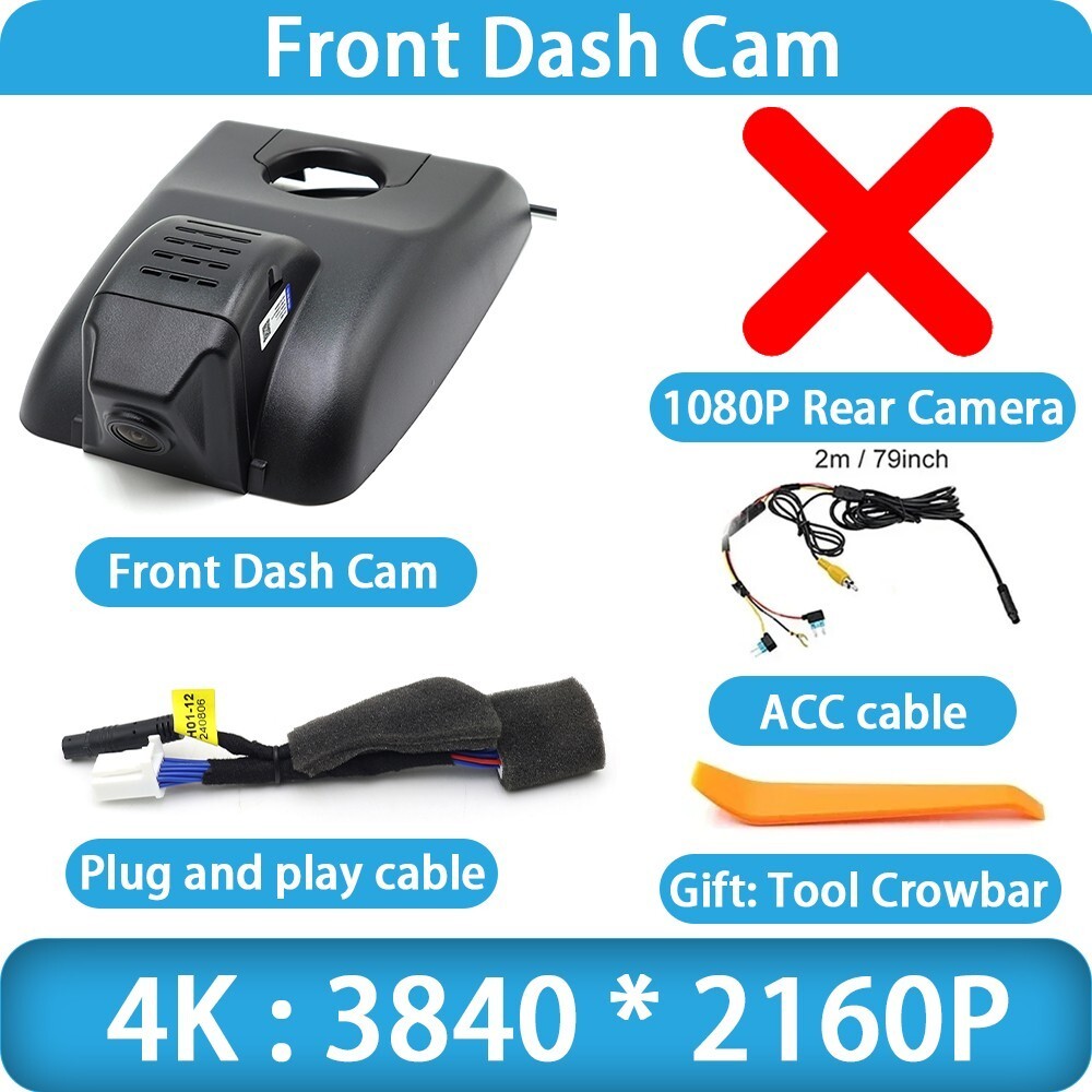 Plug and Play 4K DVR Dash Cam Camera for Toyota Highlander Kluger XU50 2014-2019