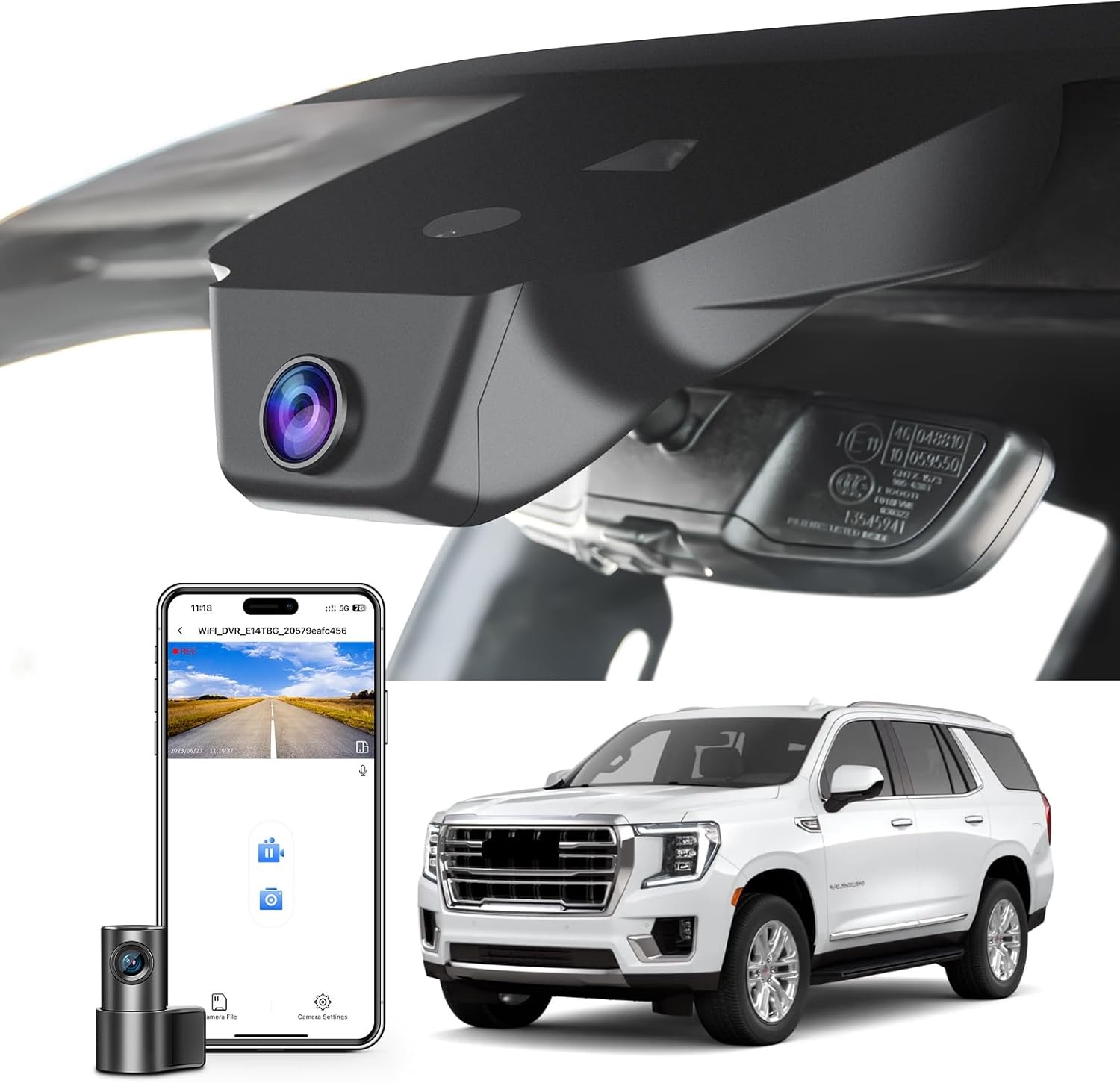 Front 4K & Rear 1080P Dash Cam Custom fit for Model A Front 4K and Rear 1080P