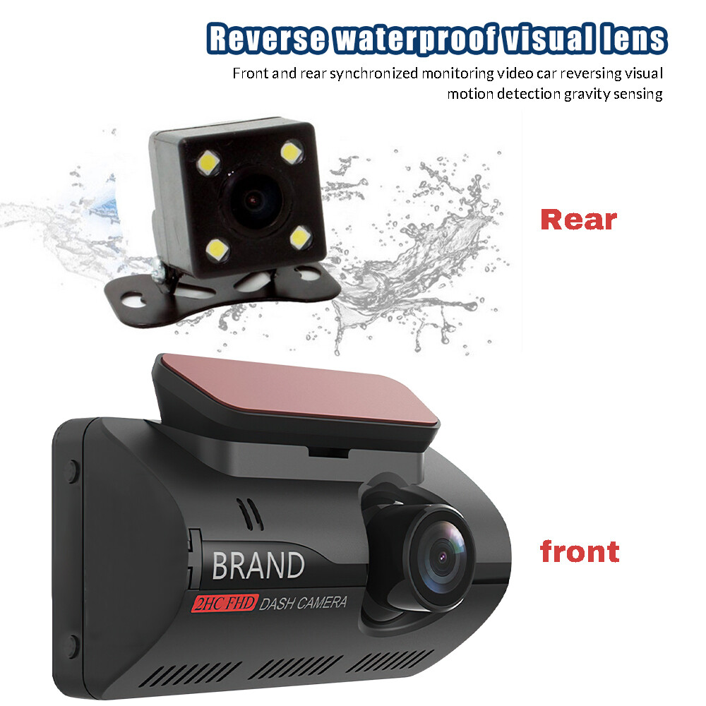 Camara De Seguridad Para Carro Auto 1080P HD Delantero/Trasero/Interior Dash Cam