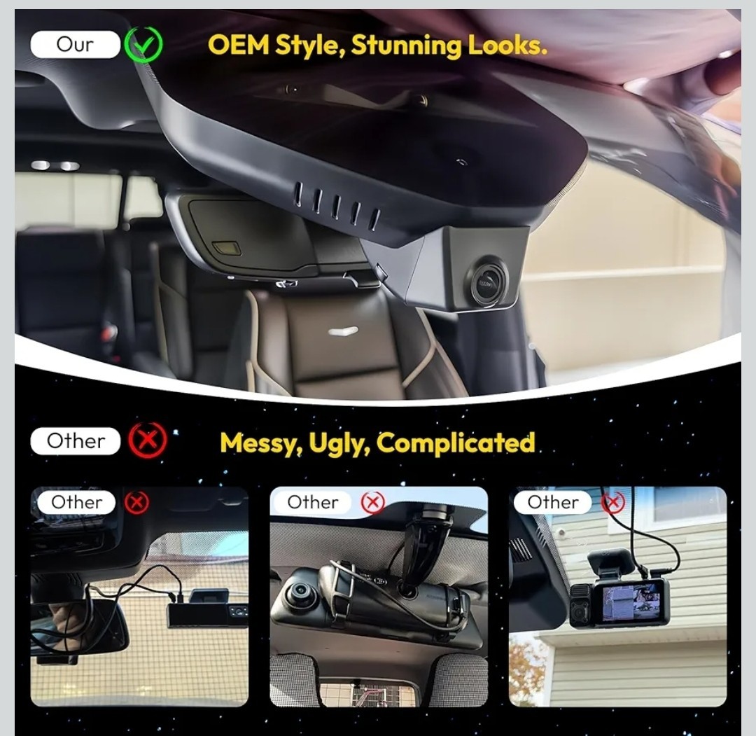 Front 4K Dash Cam Camera Custom fit for Cadillac Gen5 Escalade/Escalade ESV…