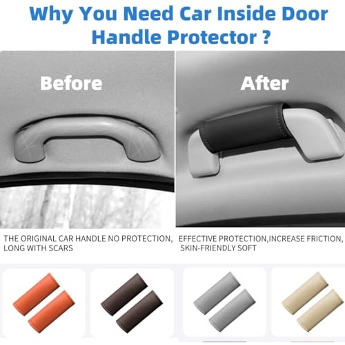 Cars Grab Handle Cover,Door HandleCovers for Car Inside Door 4 PCS Black