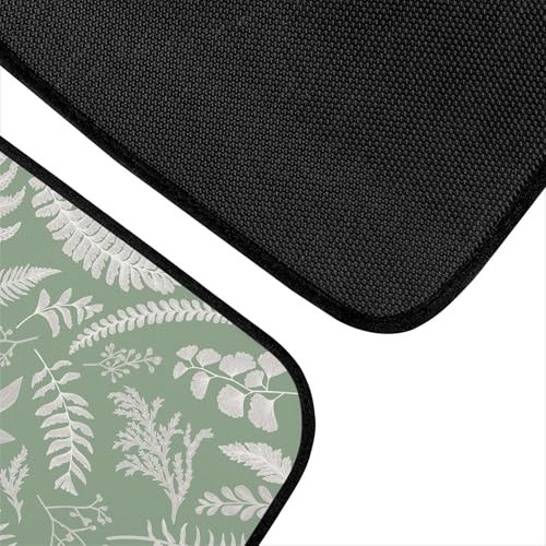 Floor Mats for Cars Universal Botanical Plants Vintage Green Leaves Sage Green