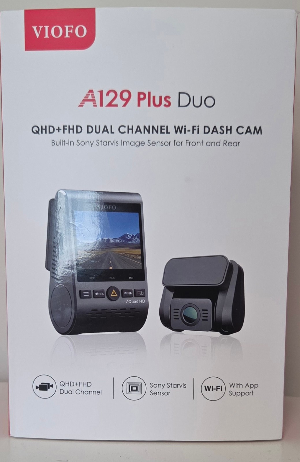 VIOFO Dual Dash Cam, 2K 1440P 60fps+1080P 30fps Front and Rear Dash Camera