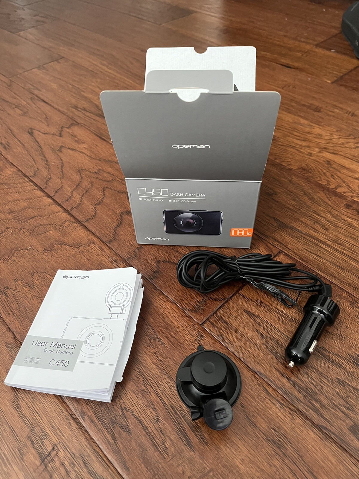 Box and parts only for Apeman Dash Camera C450