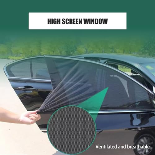 4 PCS Car Side Window Sunshades – Thickened Double-Layer Elastic Mesh Design