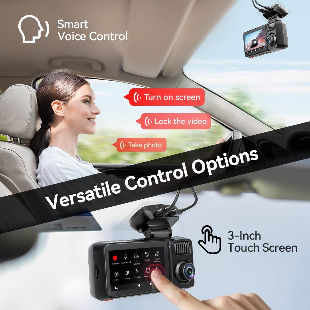 REDTIGER 3 Channel 4K+2.5K+1080P Front Rear Inside 128GB Car Dash Cam,STARVIS 2